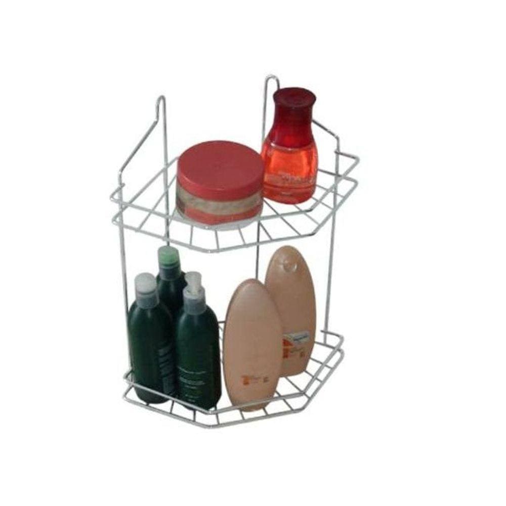 Suporte Cantoneira Porta Shampoo Aramado Cromado - Araminas