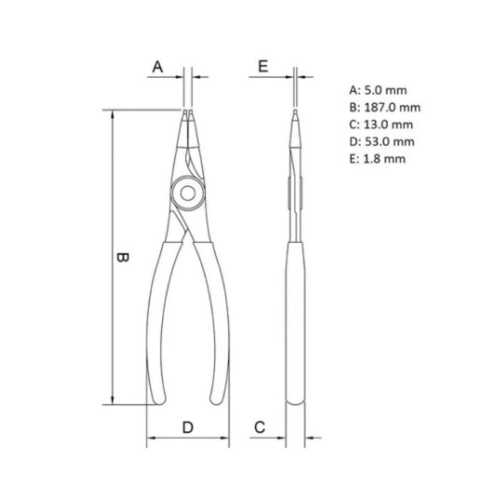 Alicate para Anéis Interno Tramontina Pro Bico Reto 7``