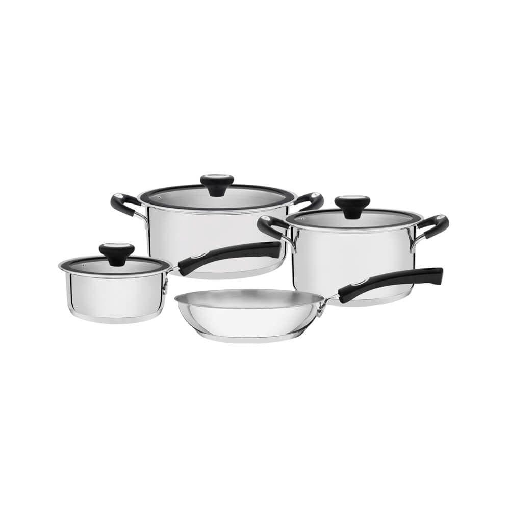 Jogo de Panela Tramontina Solar Silicone 4 Peças Aço Inox
