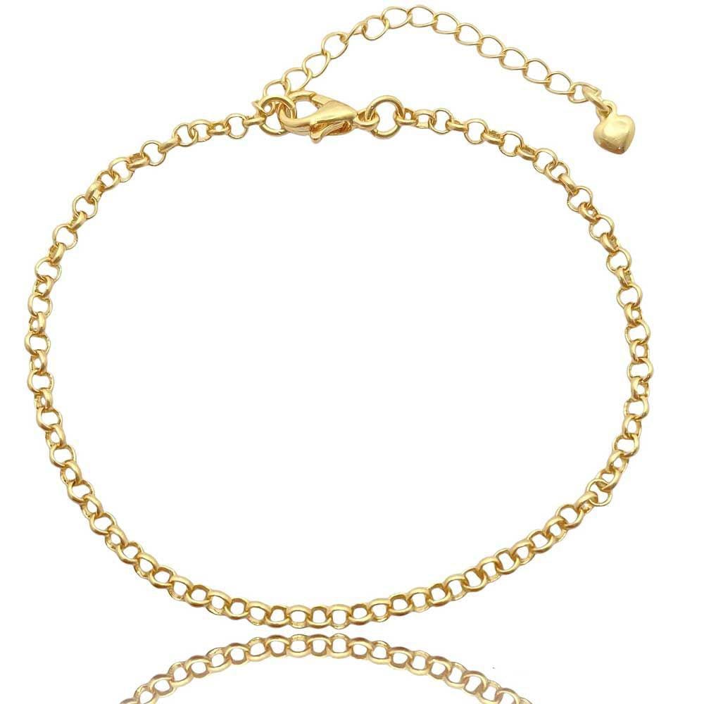 Pulseira Corrente Elo Portugues Folheada a Ouro 18k Semijoia
