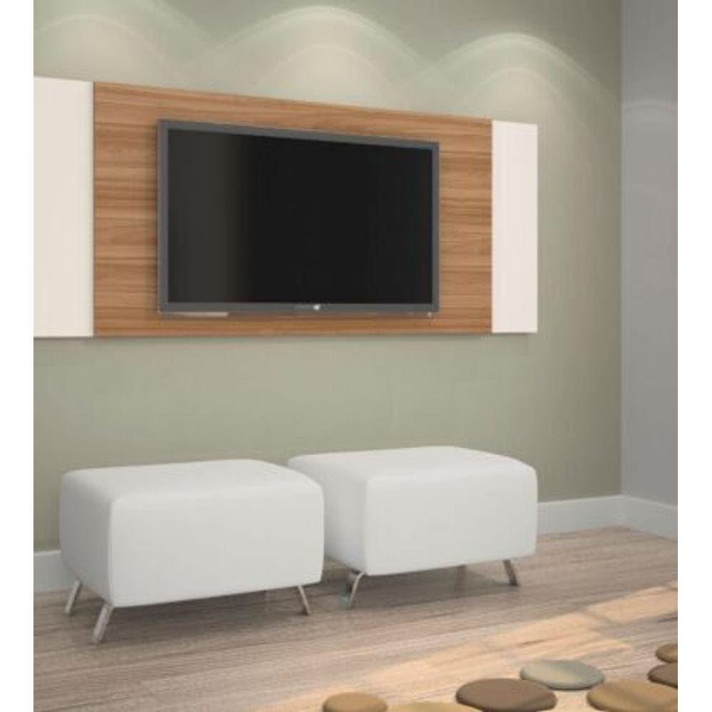 Painel Jaspe com suporte para tv até 42``  JCM Noronha/Off-White