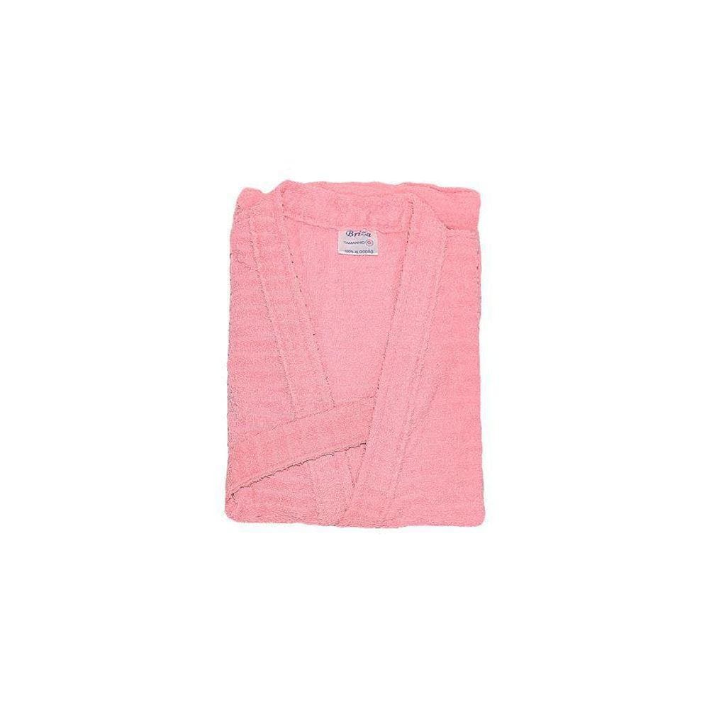 Roupão Atoalhado Adulto Briza Rosa 4008 Tamanho Gg