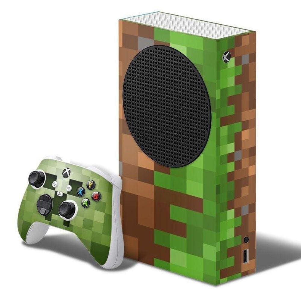 Adesivo Skin Xbox Series S E Dois Controles Minecraft B2