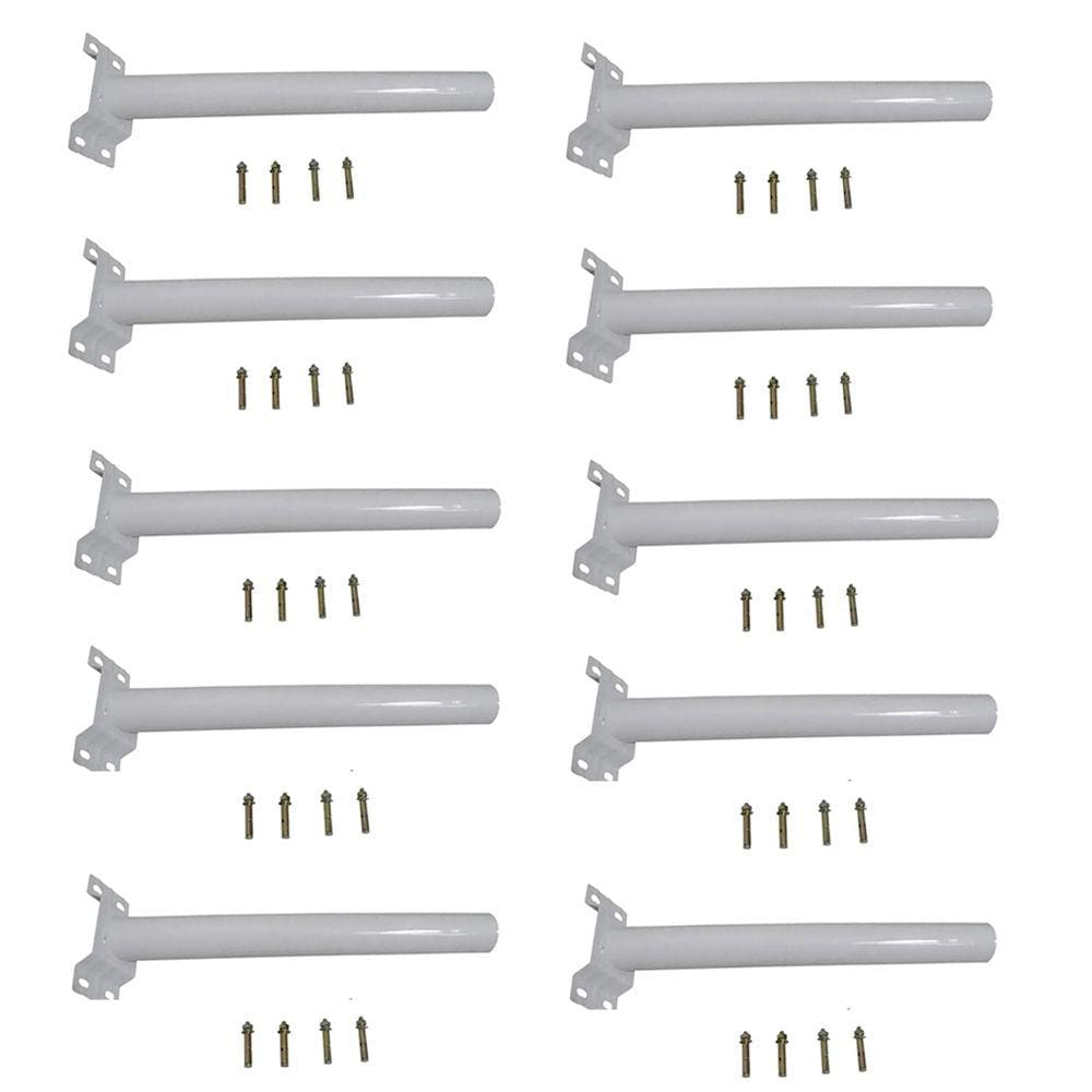 Suporte Luminaria Solar Barra Poste Kit 10 Und Aço Rua Quintal Jardim