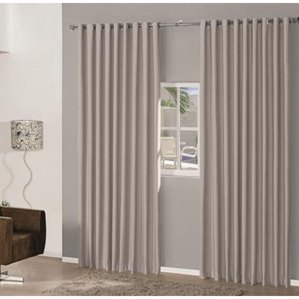 Cortina Blackout Em Tecido 3,00X2,80 Corta Luz Avelã