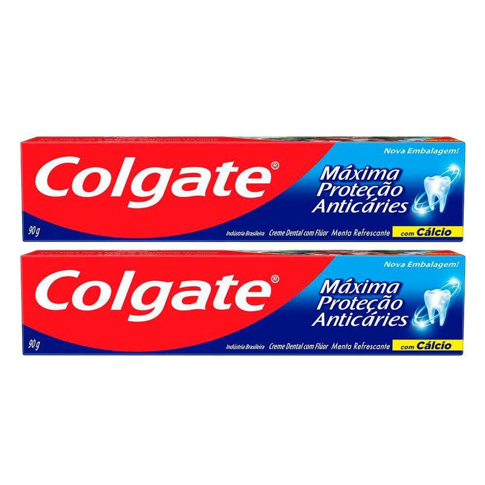 Kit 2 Creme Dental Colgate Máxima Proteção Anticáries 90g