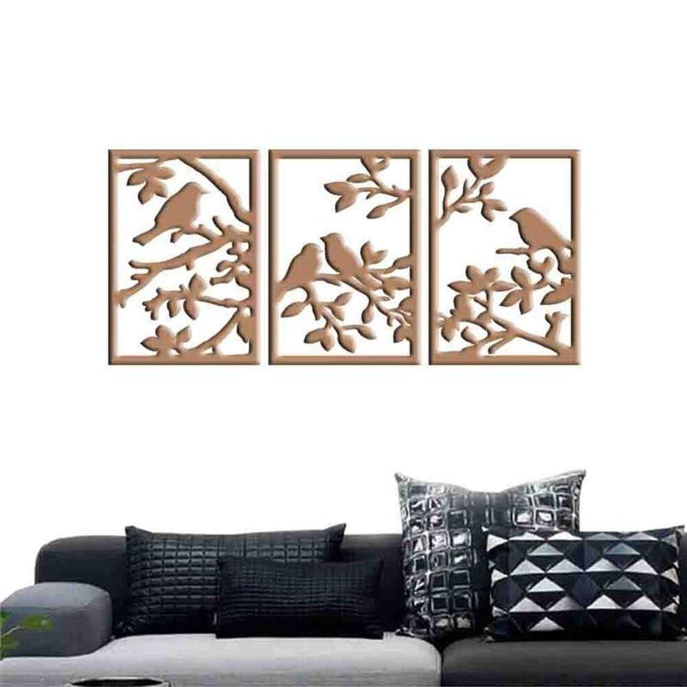 Quadro Decorativo Pássaro Vazado - Mdf 3Mm 002