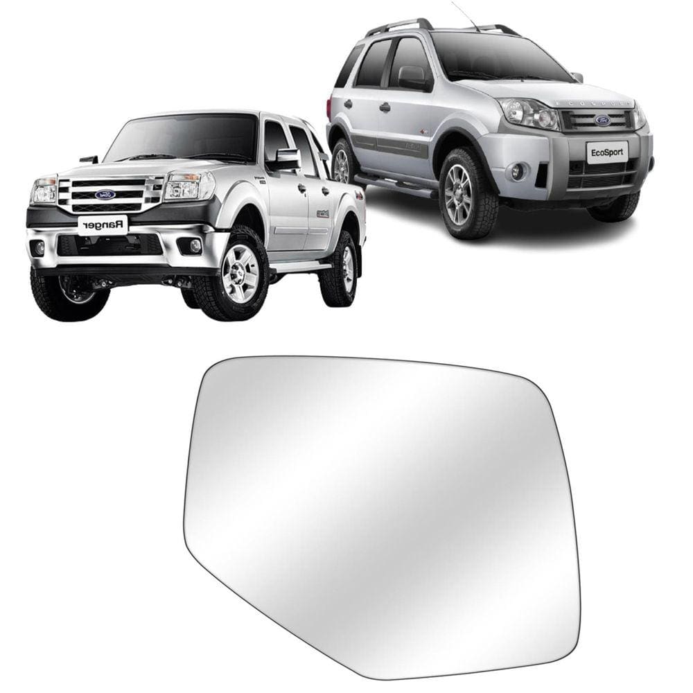 Lente Retrovisor Com Base Ecosport /Ranger 08-09 Ld Esquerdo