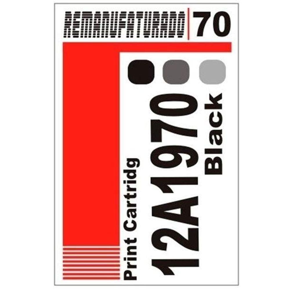 Etiqueta para Cartucho Lexmark 70 Black (12a1970) - 10 Unidades