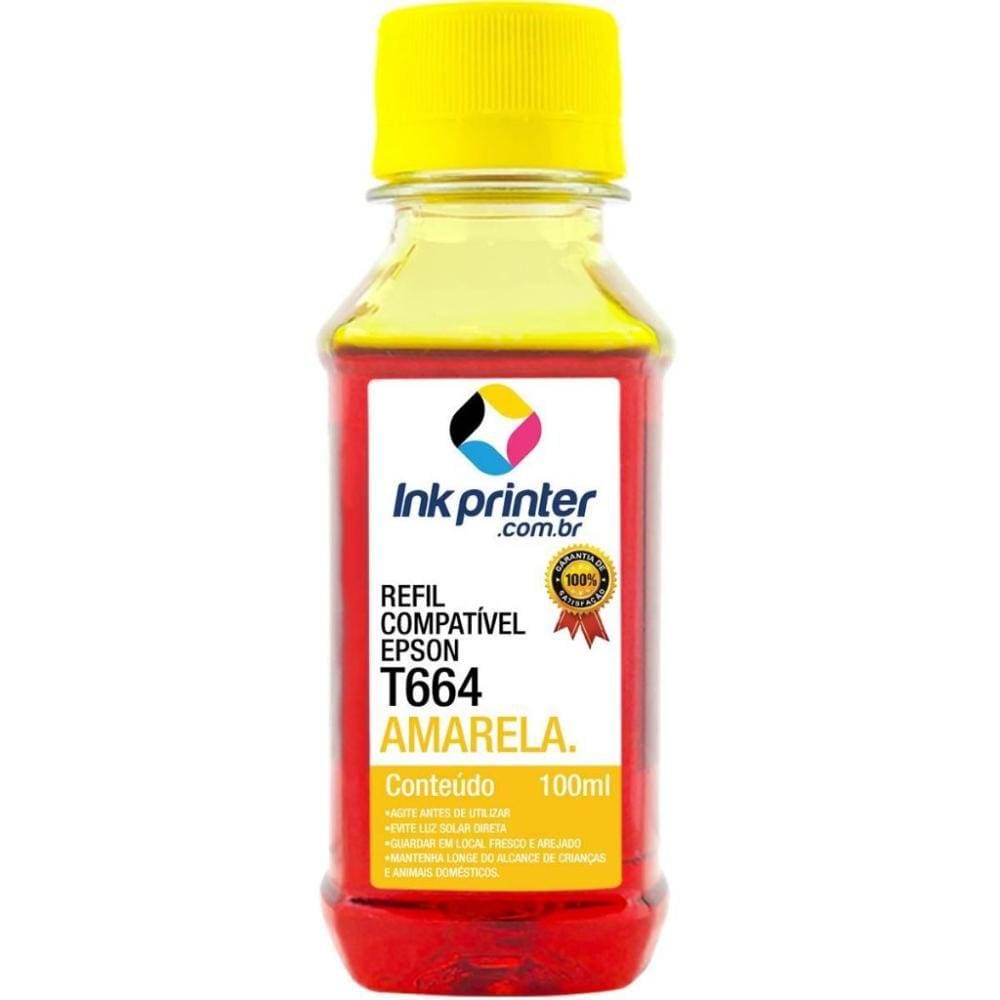 Tinta para Epson L355 - Amarelo - Compatível Ink Printer (T664 - 100ml)