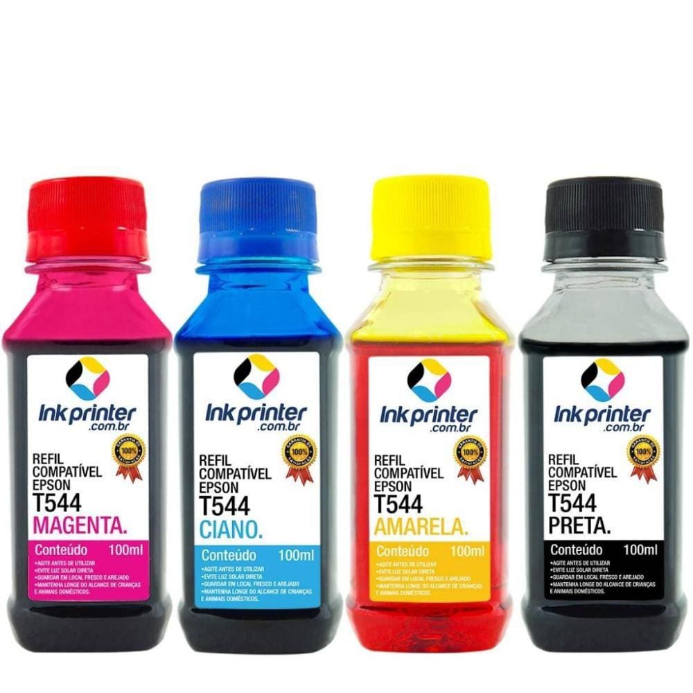 Kit de Tinta para Epson L3110 - Compatível Ink Printer (T544 - 4x100ml)