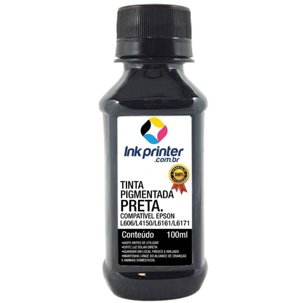 Refil de Tinta Compatível InkPrinter Preto para Impressoras Epson L606, L4150, L4160, L6161, L6171 (100ml)