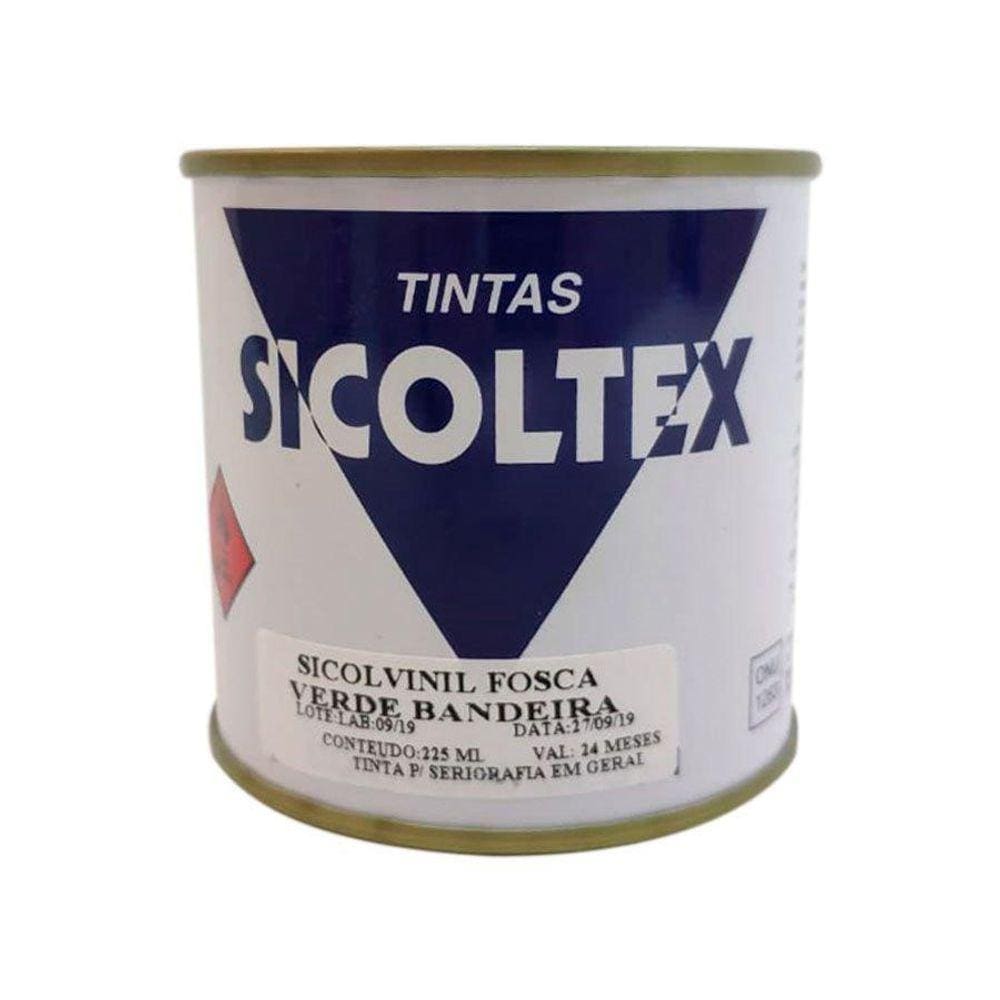 Tinta Vinílica Fosca para Serigrafia Sicoltex Sicolvinil Verde Bandeira (225ml)