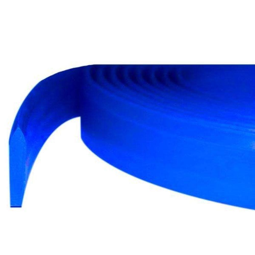 Tira de Poliuretano Chanfrada em V Azul para Rodo Serigrafia 80SH (1 Metro)