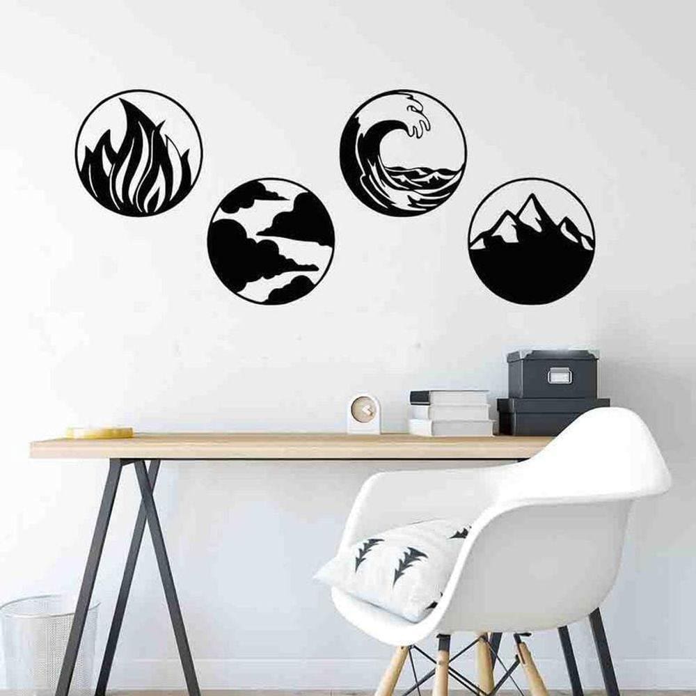 Quadro Mandala Decorativa 4 Elementos Vazado - Mdf 3Mm 002