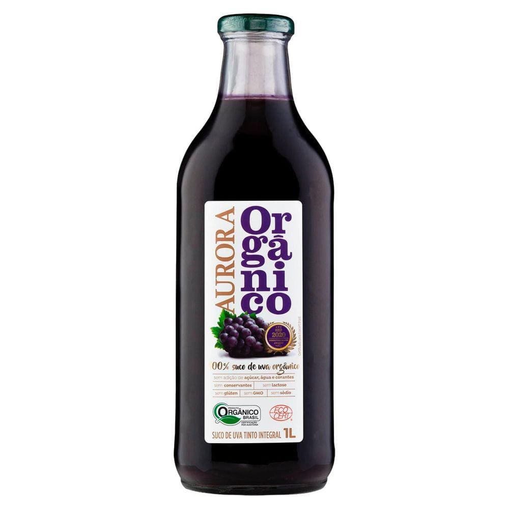 Suco De Uva Integral Orgânico Aurora Tinto 1000Ml