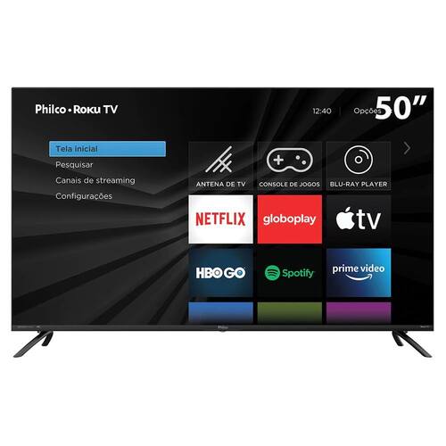 REEMBALADO: Smart TV LED 50" UHD 4K Philco PTV50RCG70BL Roku