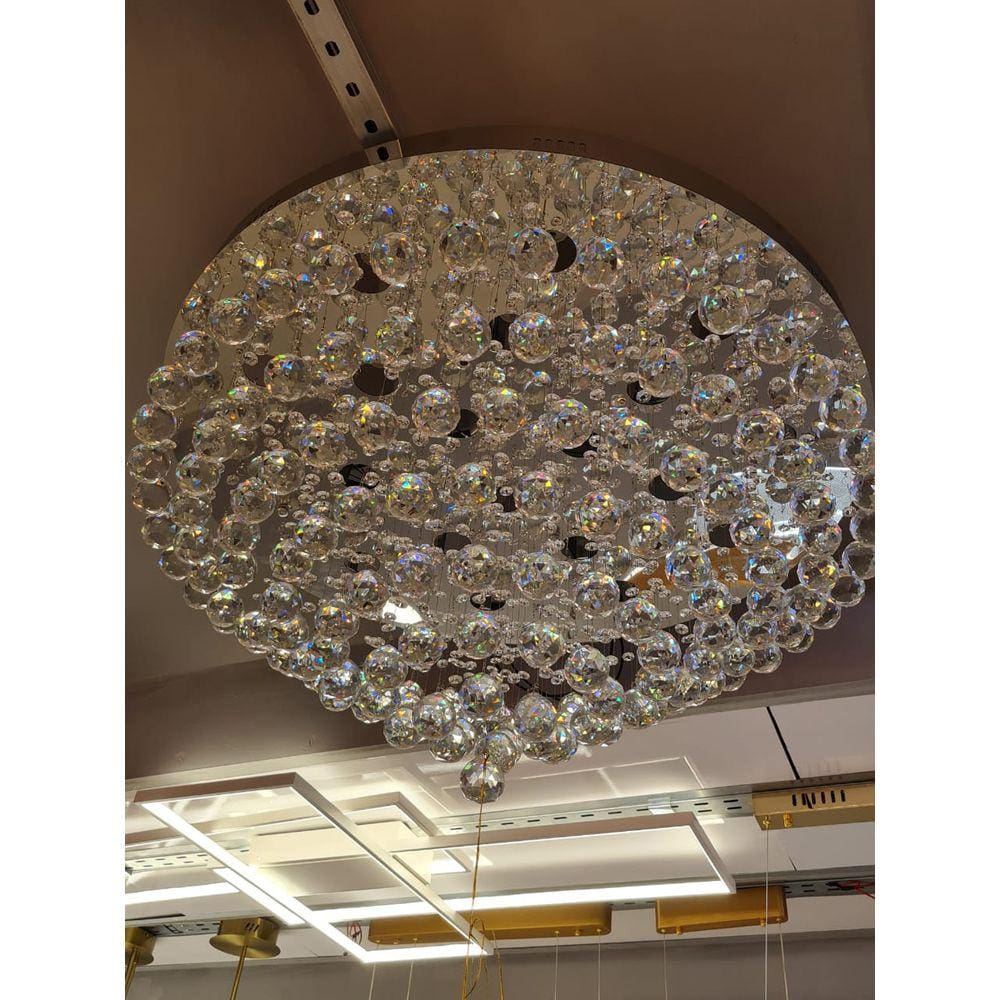 Plafon de Cristais Bolinha 80cm 20Gu10