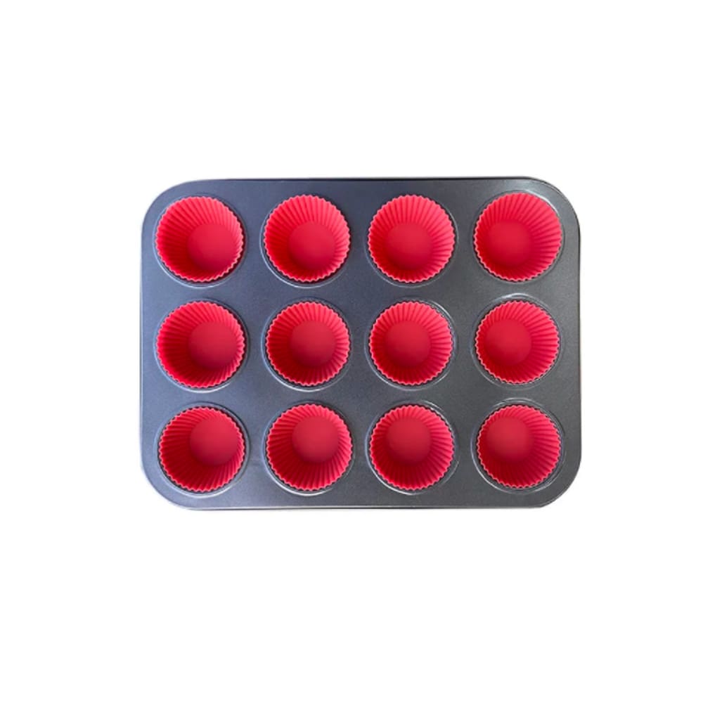 Forma de Cupcake Aço Carbono 35cm + Forma Silicone