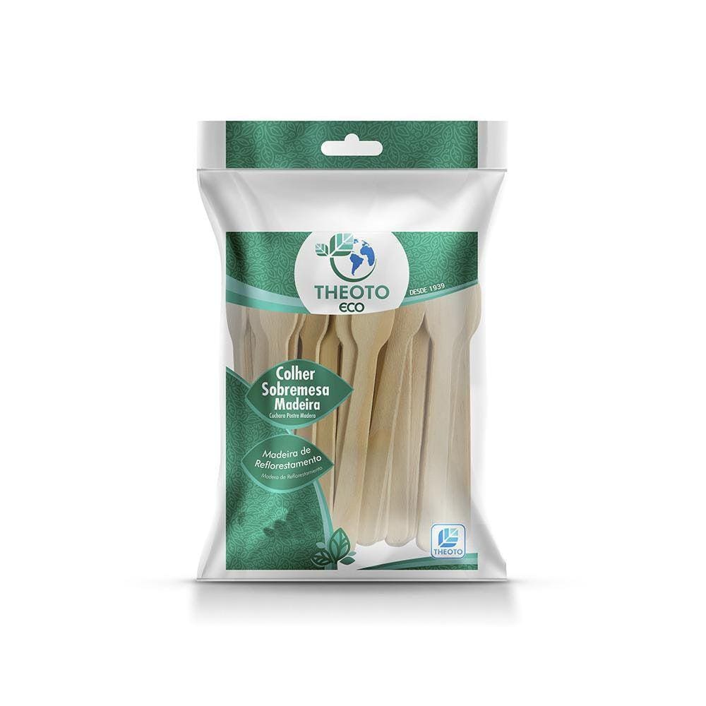 Colher De Sobremesa De Madeira Ecológica 250U