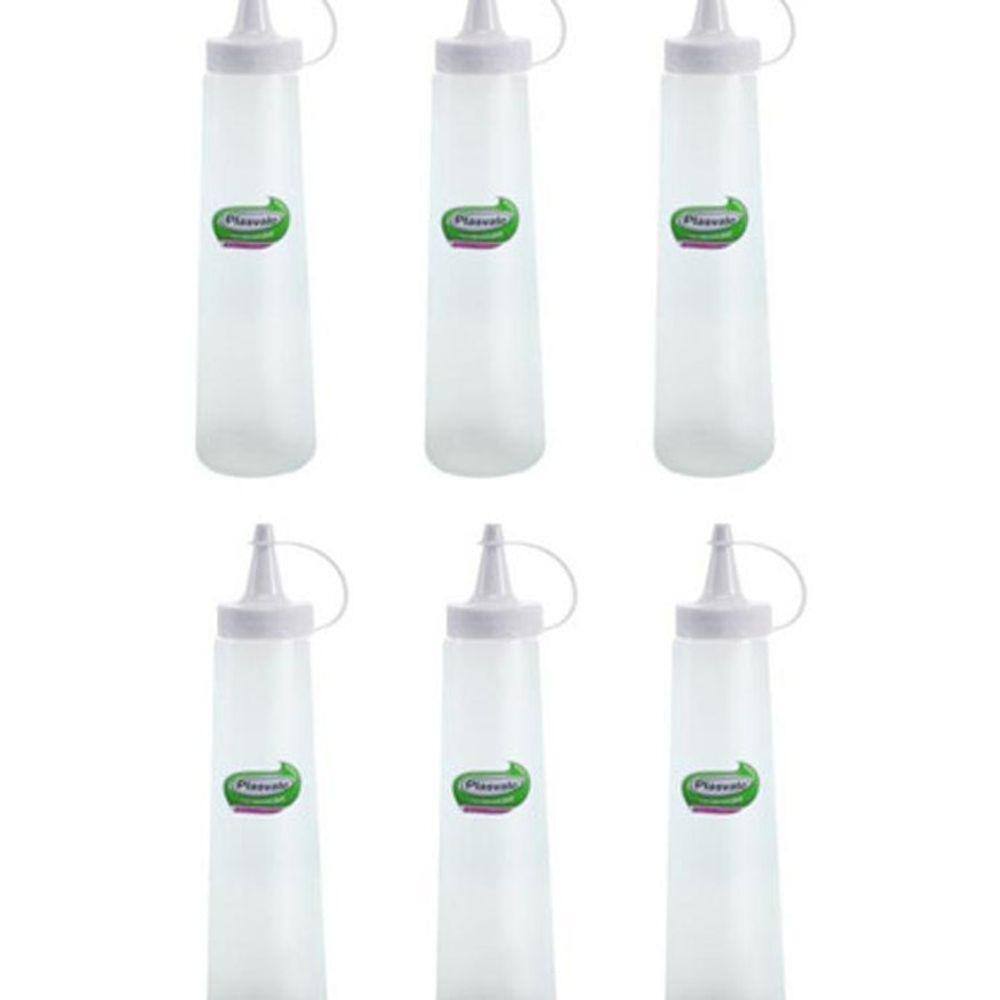 Kit 6 Bisnaga Ketchup Mostarda Molhos Grande 400Ml Plasvale
