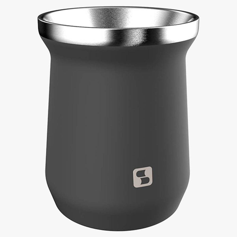Cuia Térmica de Chimarrão Tererê Parede Dupla de Inox 250ml Everest Soprano Cinza