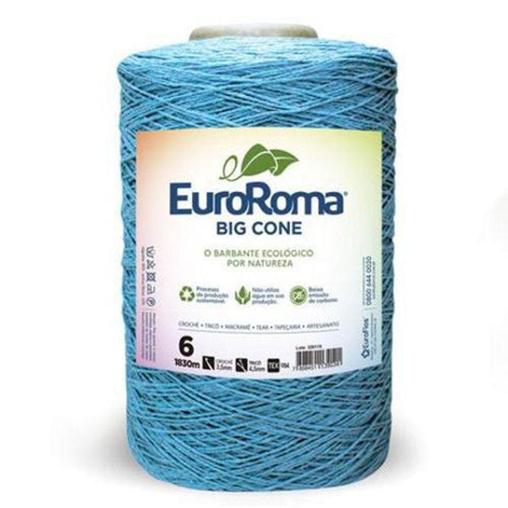 Barbante Euroroma Colorido 1,8Kg N6 Azul Bebê