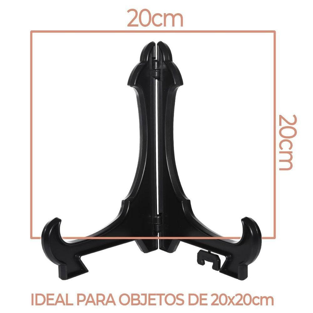 Kit Com 2 Peças Suporte Para Pratos E Azulejos Preto 20Cm