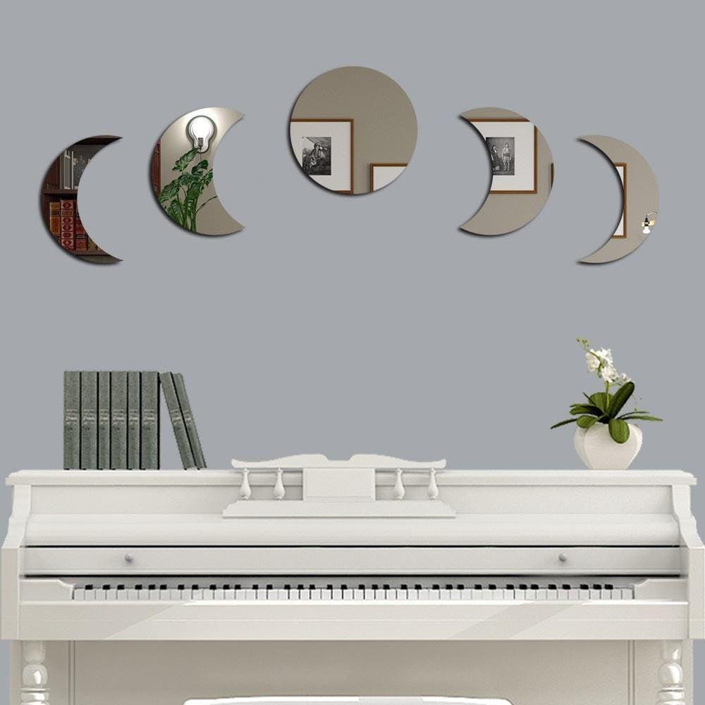 Espelho Decorativo Fases Da Lua Em Acrílico Sala Quarto