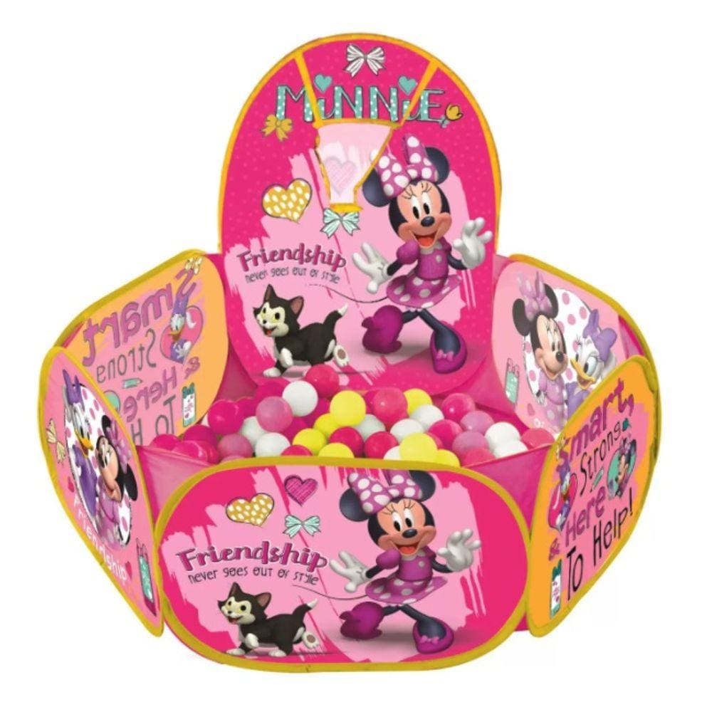 Piscina De Bolinha Minnie Com Cesta De Basquete 100 Bolinhas
