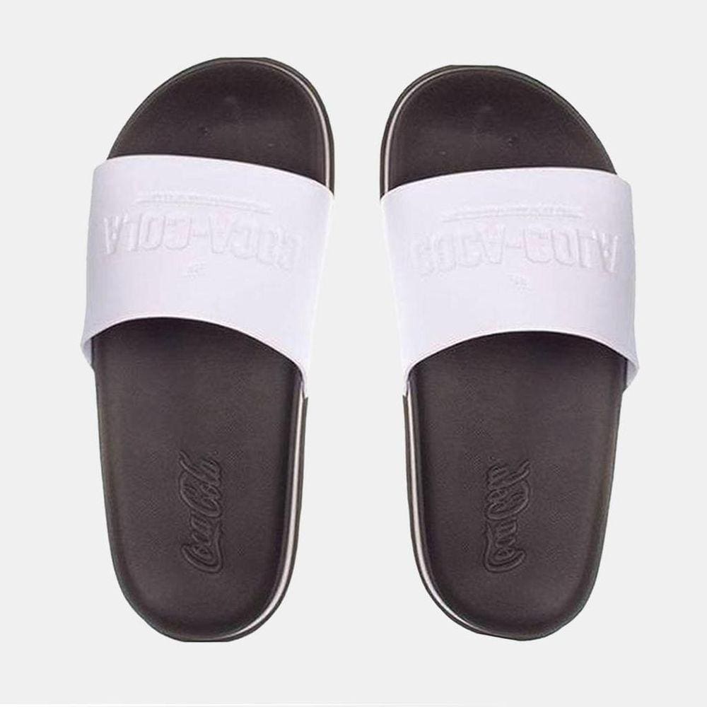 Chinelo Coca Cola Slide Injetado University Preto E Branco