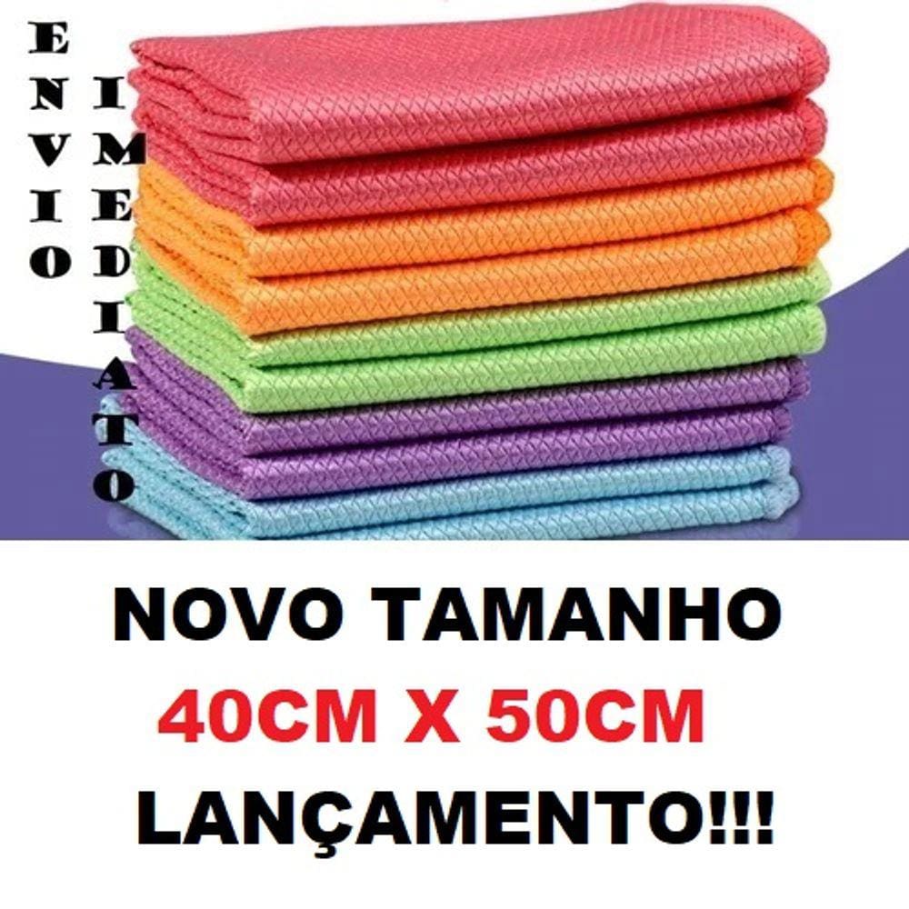 Kit Pano De Prato Escamas Microfibra 40x50cm Espelho Com 3