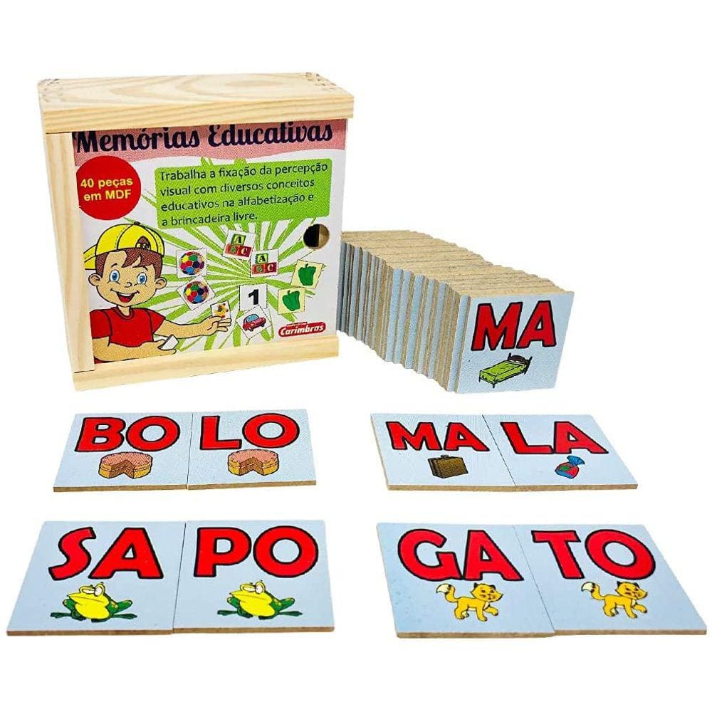 Jogo Memória de Sílabas - Alfabetização Infantil-Ref. 0294