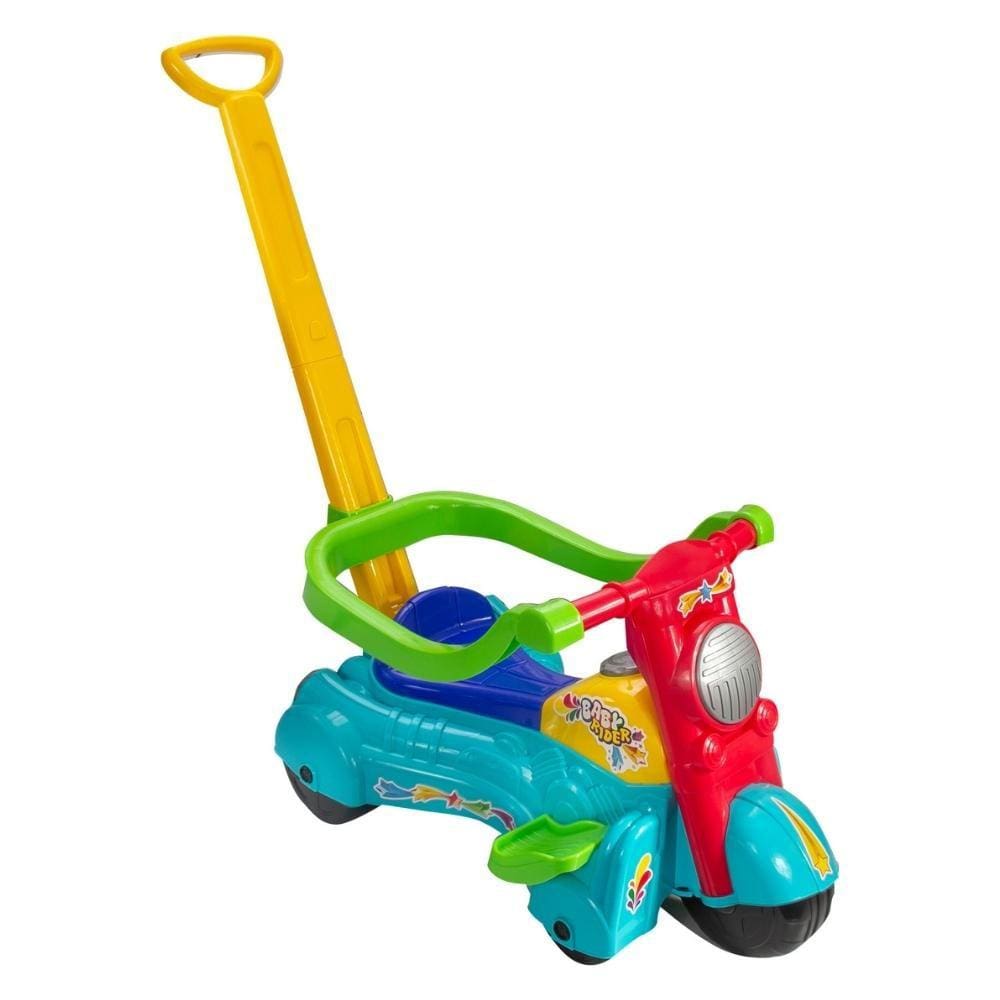 Brinquedo Infantil Moto Andador Baby com Haste BS Toys