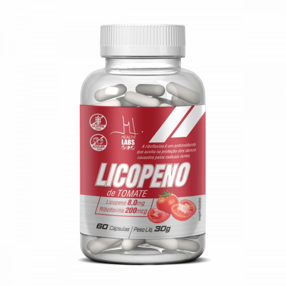Licopeno de tomate - 60 capsulas - health labs