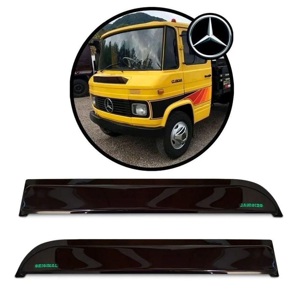 Calha De Chuva Par Caminhão Mercedes Benz Mb 608 Acrilico Fumê
