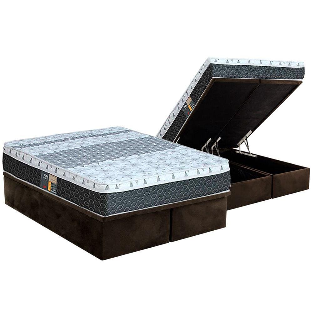 Colchão Castor Bonnel Class New+Cama Baú Queen 158
