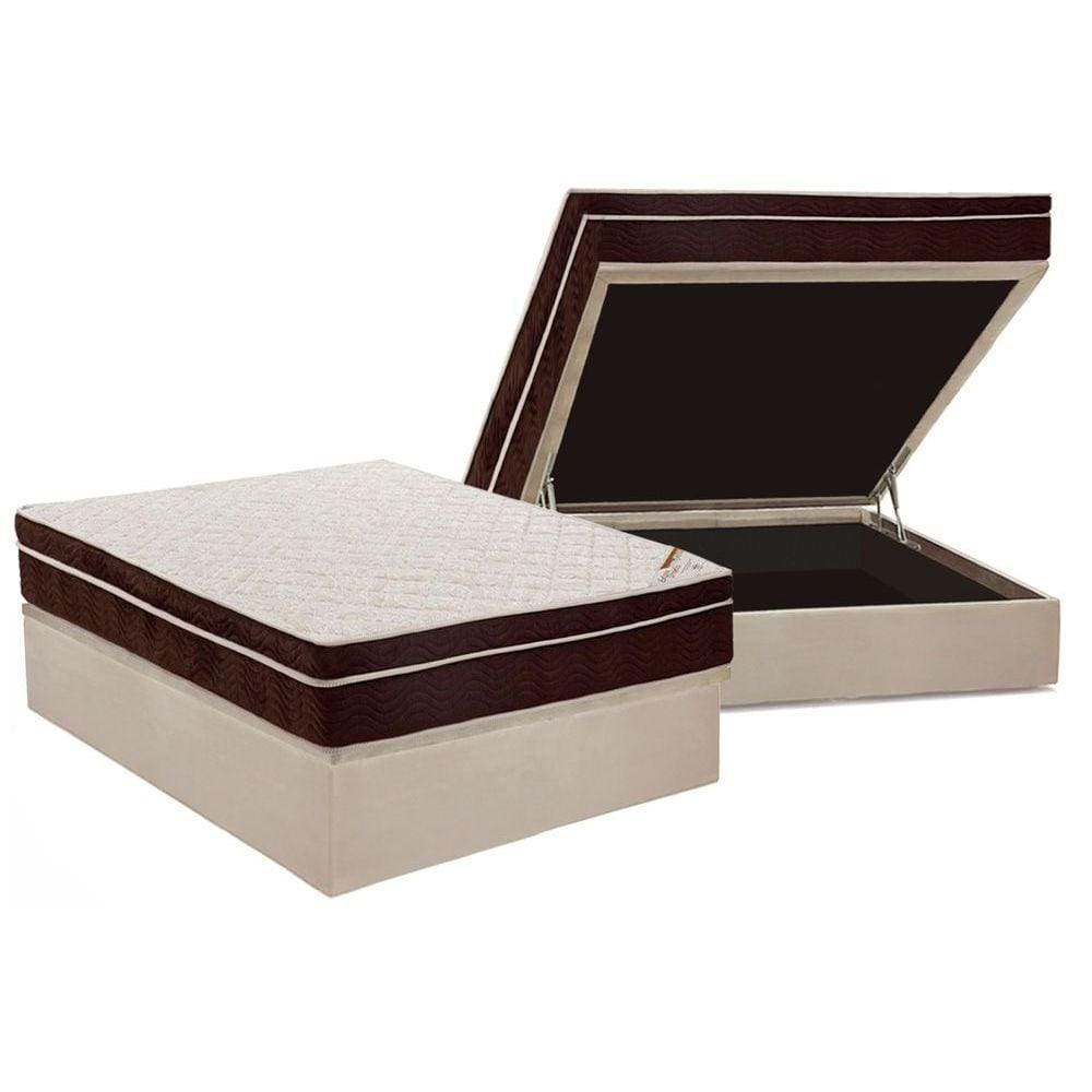 Colchão Ortobom Ortopédico Exclusive+Cama Baú Casal 138