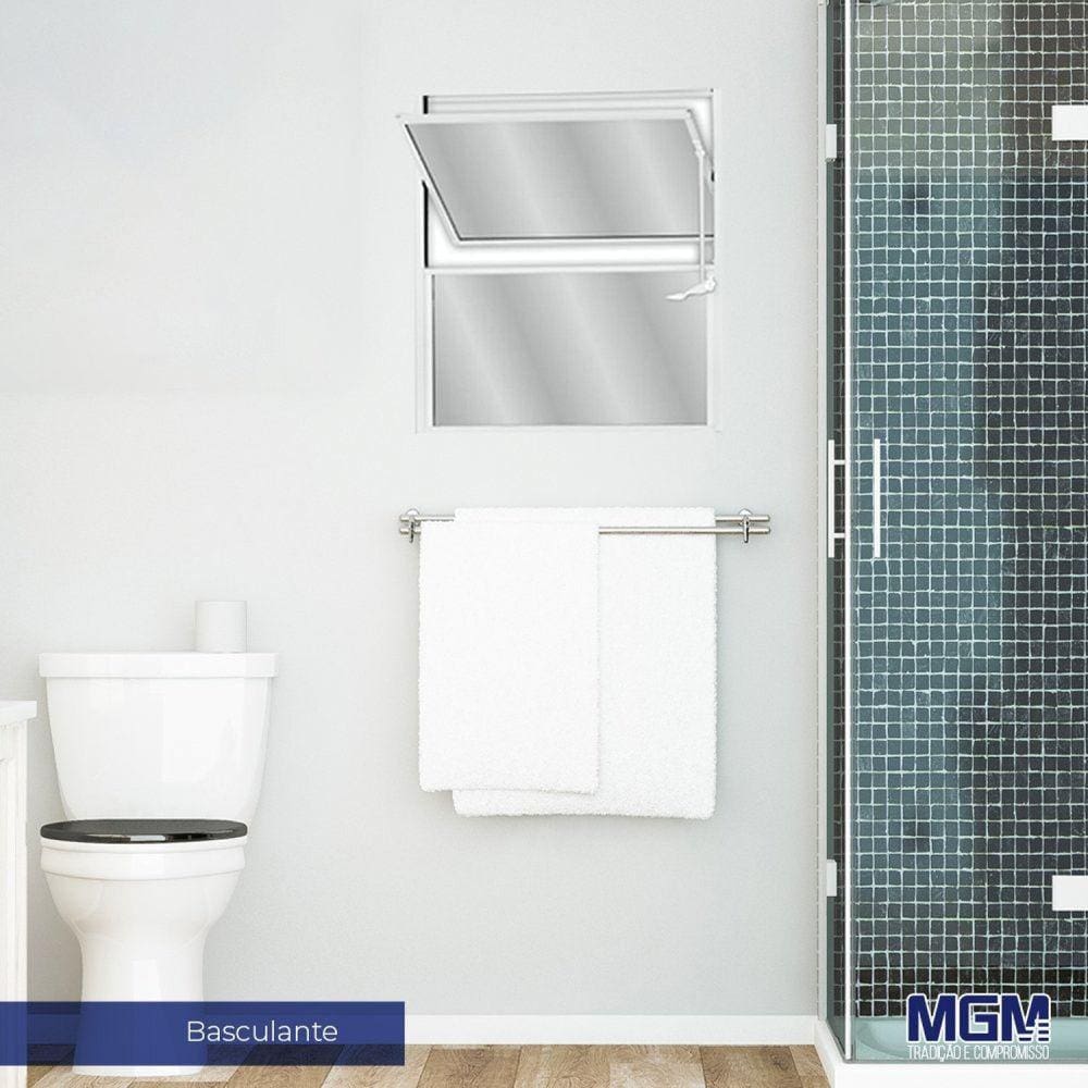 Janela Basculante com 1 báscula e 1 fixo 40x60 MGM Branco