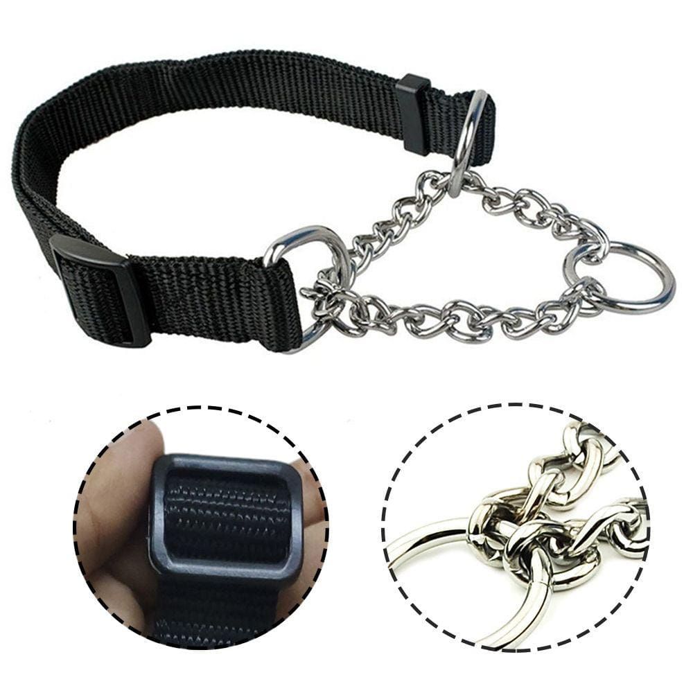 Coleira Caes Nylon 2.0 cm Ajustavel Cachorro Corrente Elo Torcido Pet Cao Animais Treinamento Passeio Adestramento