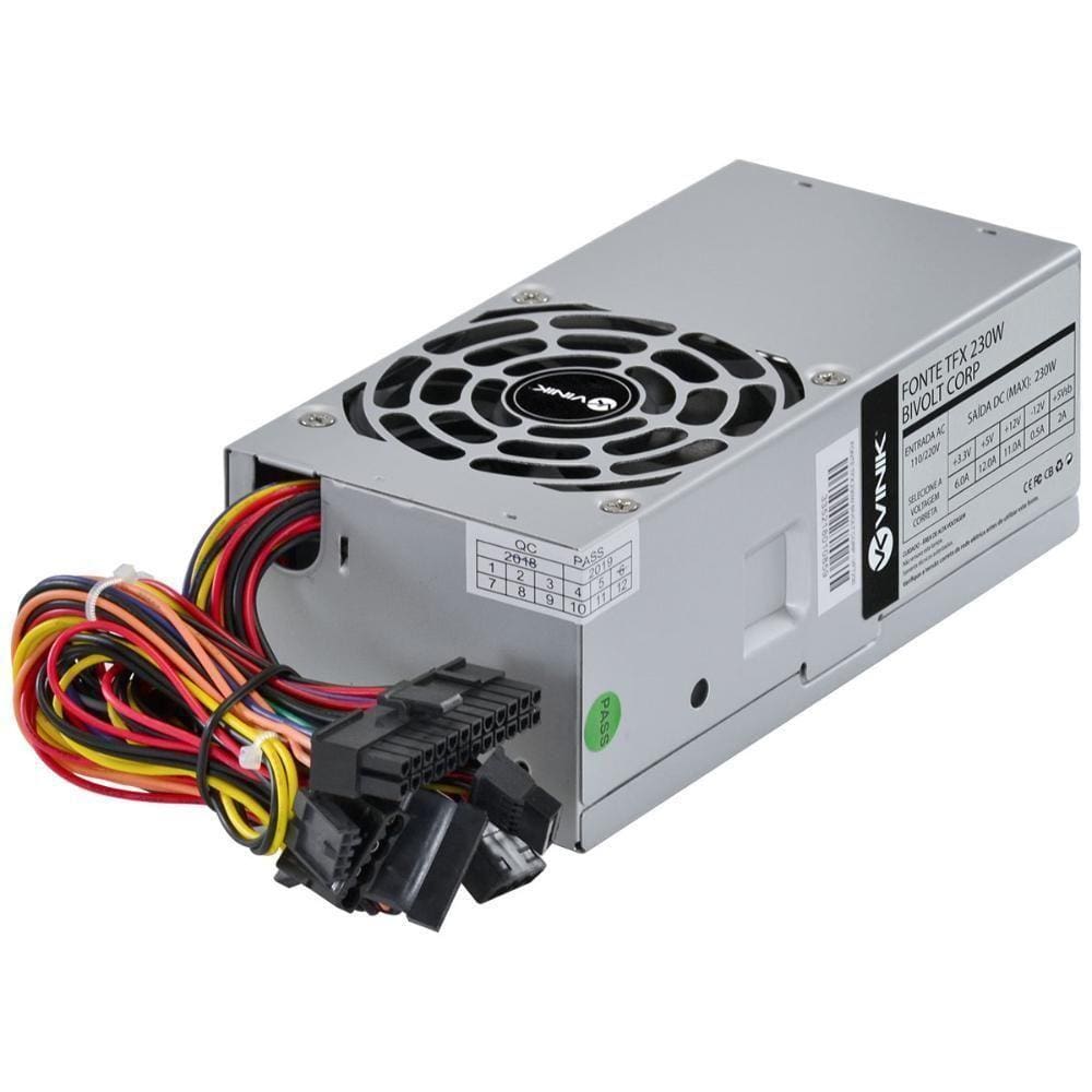 Fonte Para Gabinete Slim Tfx 230w Real Bivolt Corp Vft230