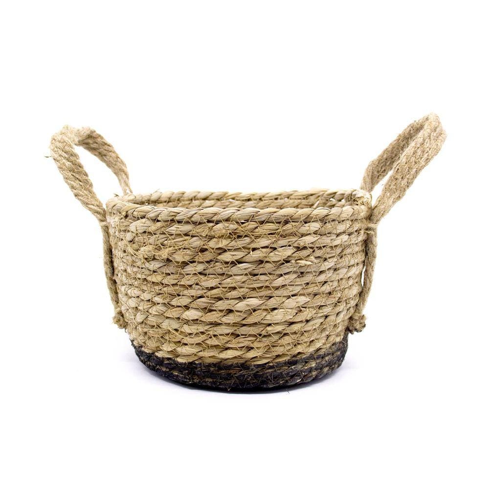 Cesto de Seagrass Com Fundo Preto 13,5x21x23 cm - D`Rossi