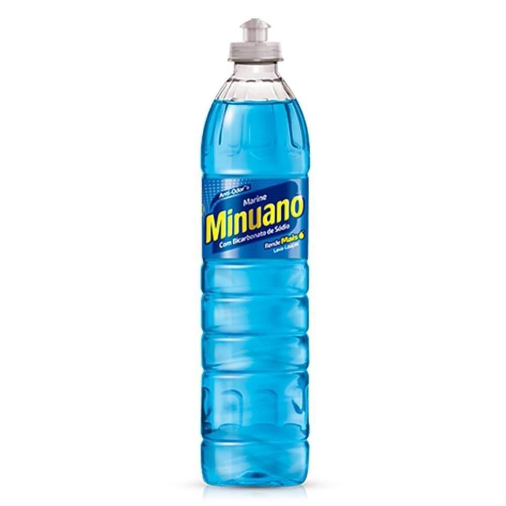 Detergente Minuano Lava Louças Marine 500ml - Embalagem com 24 Unidades