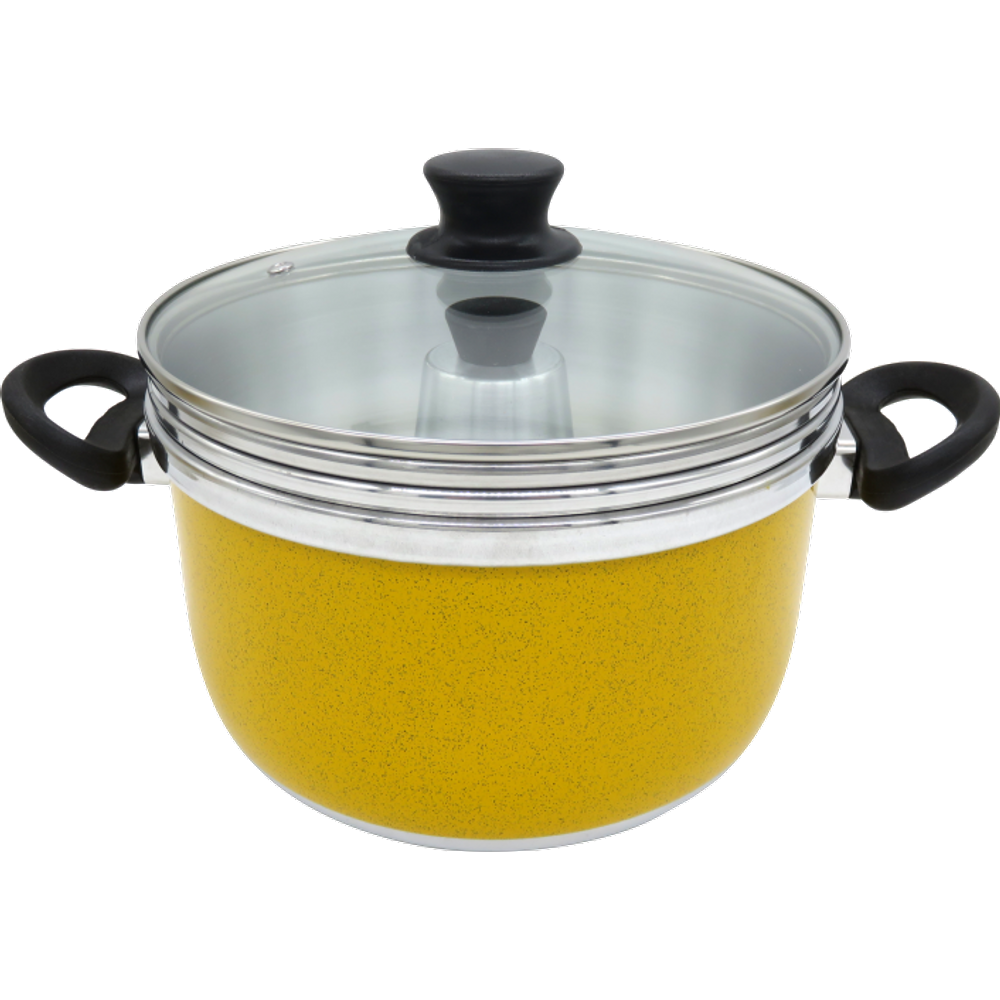Conjunto Multiuso Amarelo 3 Peças com Tampa de Vidro 4,5 Litros