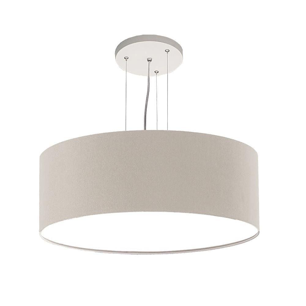 Lustre Pendente Redondo Cúpula Em Tecido Preto 40X15