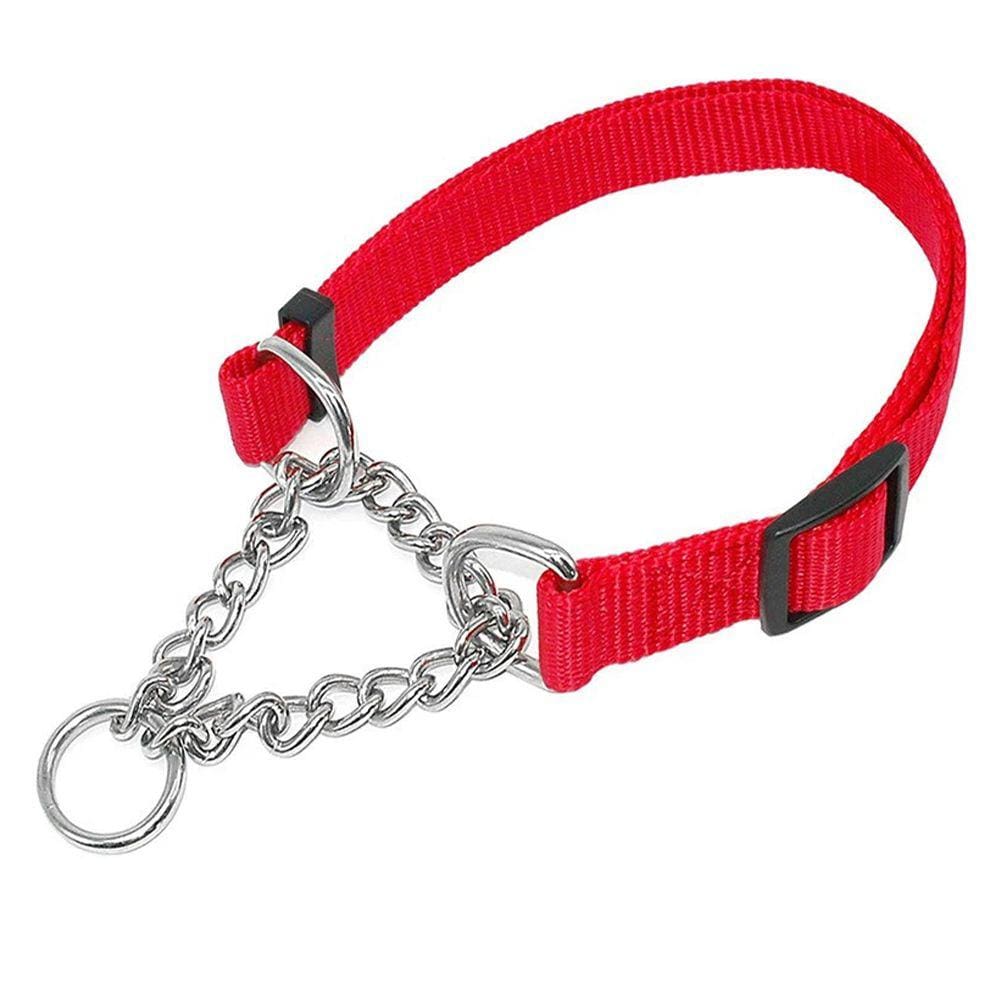 Coleira Corrente Nylon 2.5cm Aço Elo Torcido Cachorro Pet Caes Grande Porte Resistente Ajustavel Treinamento Adestrador