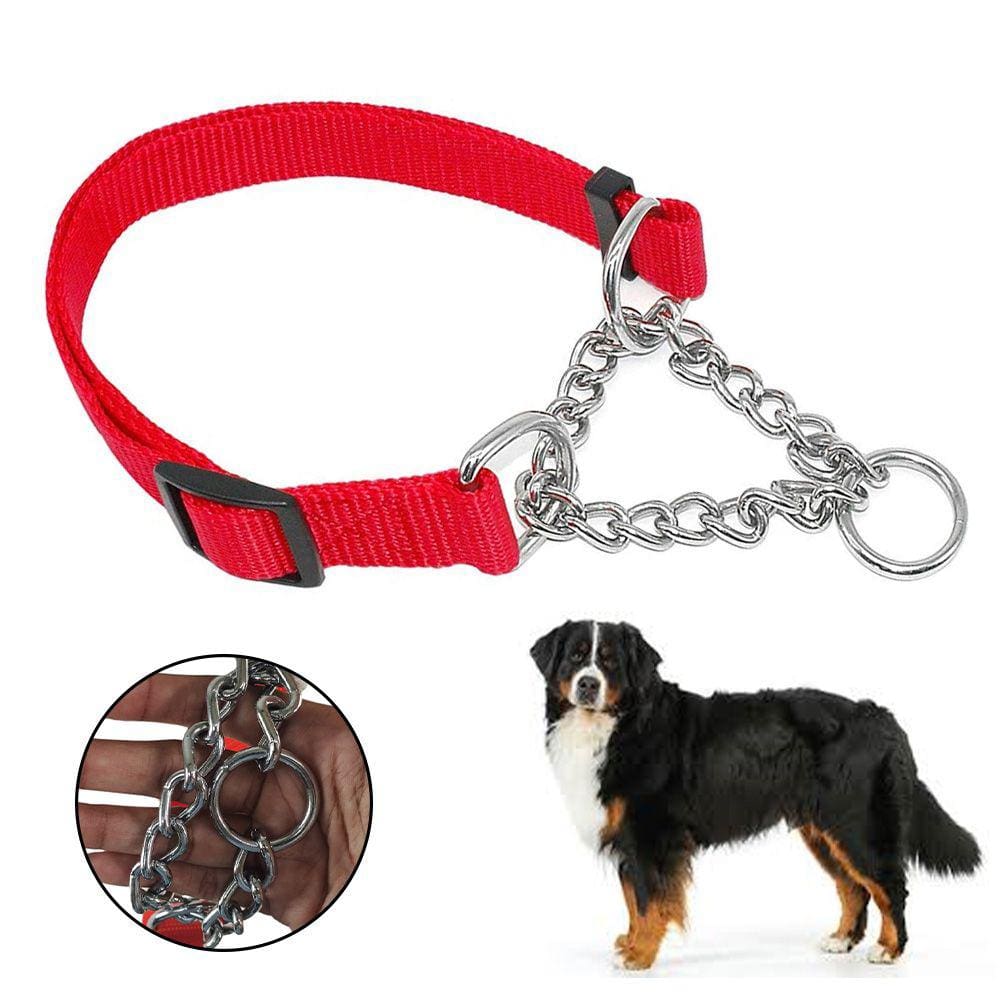 Coleira Corrente Nylon 2.5cm Aço Elo Torcido Cachorro Pet Caes Grande Porte Ajustavel Treinamento Resistente