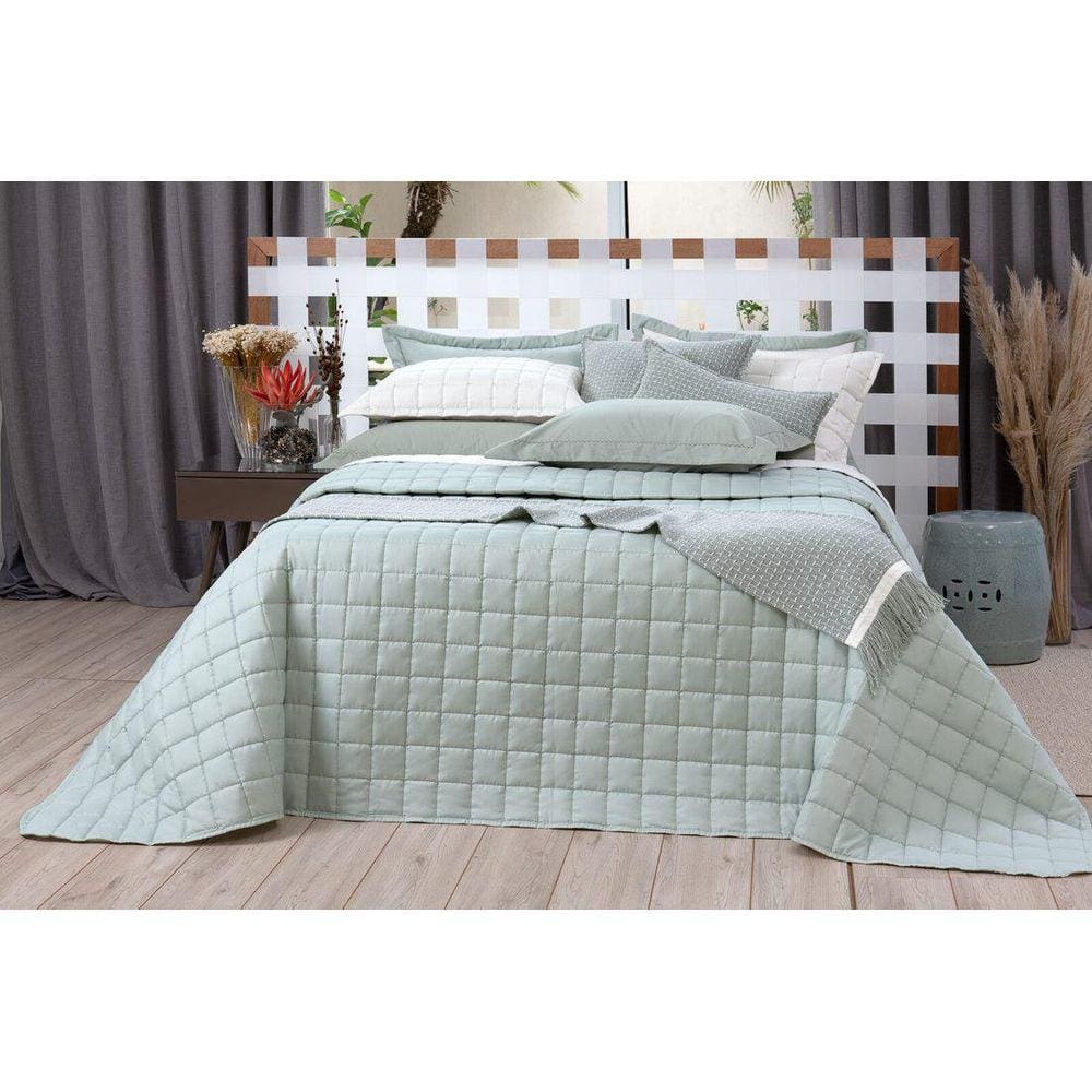 Cobreleito Queen Lavive Diana 5 Peças Dupla Face Verde Malva