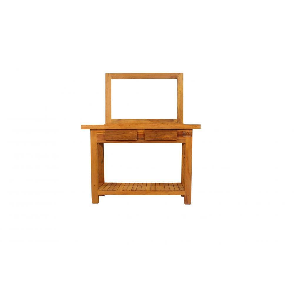 Aparador Classic 120cm com Moldura Para Espelho - Peroba Rosa