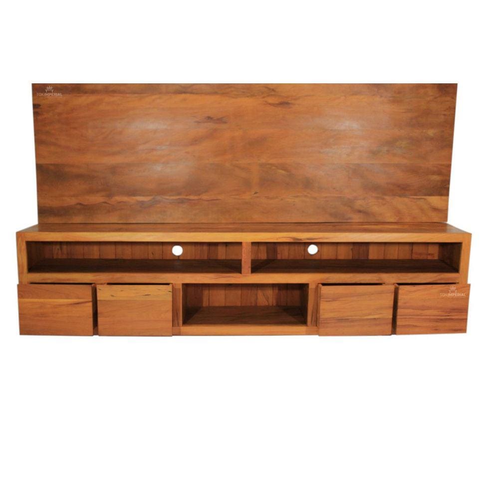 Rack com Painel Malibu 2m Para tv de Até 72`` - Peroba Rosa